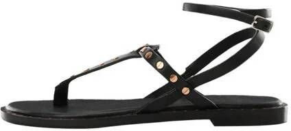 Mango Kids leren sandalen met studs zwart Jongens Leer Effen 40