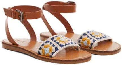 Mango Kids sandalen cognac Bruin Meisjes Imitatieleer All over print 35