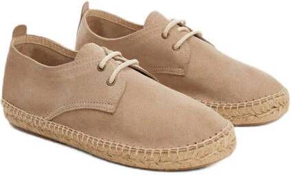 Mango Kids suède veterschoenen lichtbruin Jongens Suede Effen 30