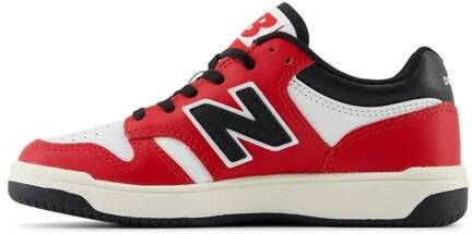 New Balance 480 sneakers rood zwart wit Jongens Meisjes Imitatieleer Meerkleurig 28