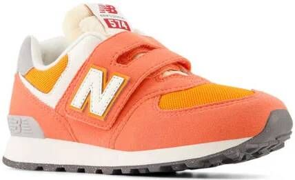 New Balance 574 V1 sneakers oranje wit grijs Jongens Meisjes Suede Meerkleurig 33.5