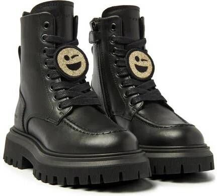 Nubikk Fae Bobbi Jr leren veterboots zwart Meisjes Leer Effen 29