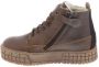 Bruin Tinten P2461 Hoge sneakers Leren Sneaker Jongens Bruin - Thumbnail 5