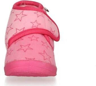 Playshoes pantoffels met sterrendessin Velcro roze donkerroze Jongens Polyester 28 29