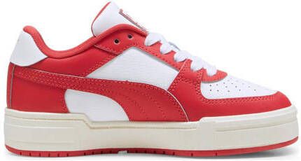 Puma California Pro sneakers wit rood Jongens Meisjes Imitatieleer Effen 39