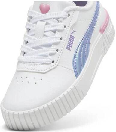 Puma Carina 2.0 Bouncy sky sneakers wit lila Jongens Meisjes Imitatieleer 32