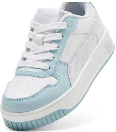 Puma Carina Street leren sneakers wit lichtblauw zilver Meisjes Leer Meerkleurig 28