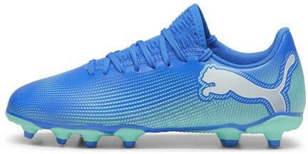 Puma Future 7 Play voetbalschoenen kobaltblauw mintgroen wit Jongens Meisjes Imitatieleer 29