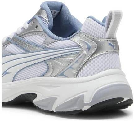Puma Morphic sneakers wit lichtblauw zilver Jongens Meisjes Mesh Meerkleurig 38