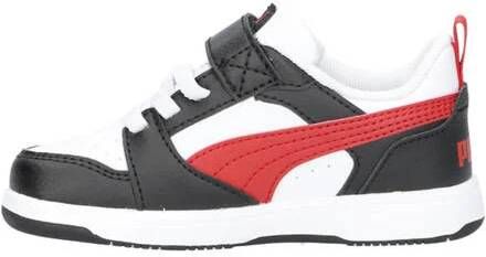 Puma Rebound v6 Low sneakers wit rood zwart Jongens Meisjes Imitatieleer 20