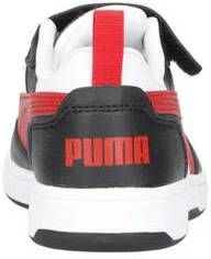 Puma Rebound v6 Low sneakers wit rood zwart Jongens Meisjes Imitatieleer 33