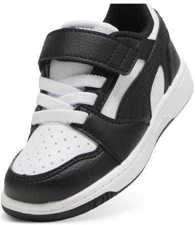 Puma Rebound v6 Low sneakers wit zwart Jongens Meisjes Imitatieleer Meerkleurig 23