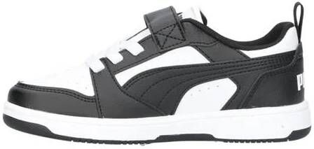 Puma Rebound v6 Low sneakers wit zwart Jongens Meisjes Imitatieleer Meerkleurig 32