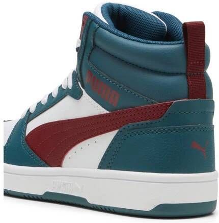 Puma Rebound v6 Mid sneakers groen ecru rood Jongens Meisjes Imitatieleer 36