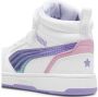 Puma Rebound v6 Mid sneakers wit lila oudroze Jongens Meisjes Imitatieleer 28 - Thumbnail 13