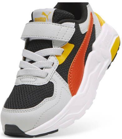 Puma Trinity Lite sneakers zwart rood lichtgrijs oranje Jongens Meisjes Mesh 29