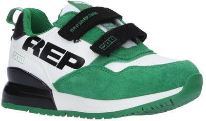 Replay Shoot kid suède sneakers groen wit Jongens Suede Meerkleurig 24