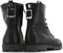 Shoesme TA22W014-B leren veterboots met dierenprint zwart - Thumbnail 3