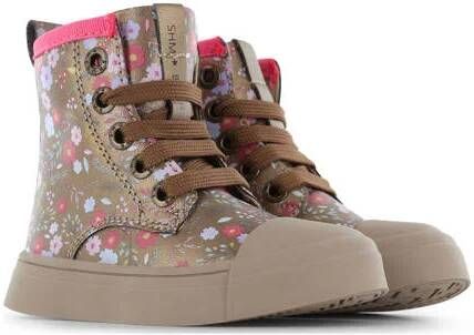 Shoesme gebloemde sneakers brons Meisjes Imitatieleer Bloemen 27