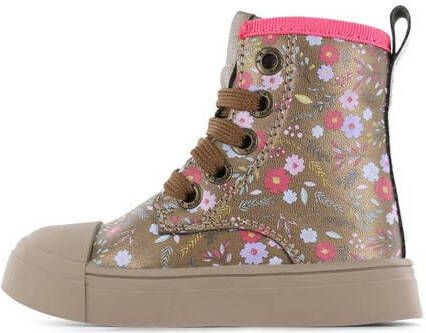 Shoesme gebloemde sneakers brons Meisjes Imitatieleer Bloemen 27