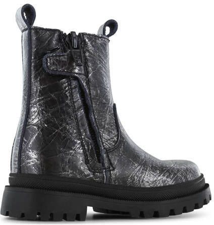 Shoesme leren chelsea boots zwart zilver Meisjes Leer Effen 29