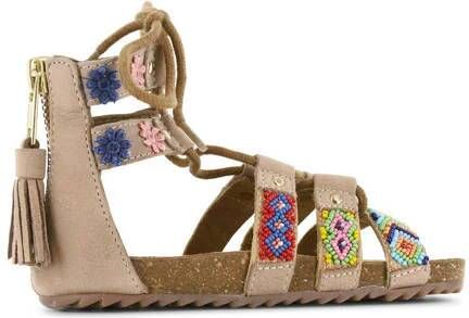 Shoesme leren sandalen met kraaltjes beige Meisjes Leer All over print 24