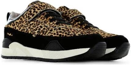 Shoesme sneakers van ponyhair met panterprint zwart Meisjes Leer Panterprint 32