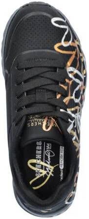 Skechers Uno Lite sneakers zwart Meisjes Imitatieleer All over print 37