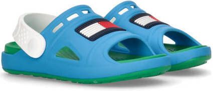 Tommy Hilfiger badslippers met hielbandje blauw Jongens Meisjes Rubber 22