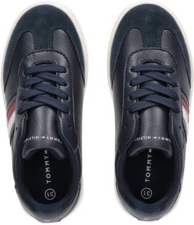 Tommy Hilfiger leren sneakers donkerblauw Jongens Leer Logo 30