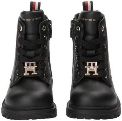 Tommy Hilfiger veterboots zwart Meisjes Polyester Effen 24