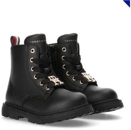 Tommy Hilfiger veterboots zwart Meisjes Polyester Effen 24