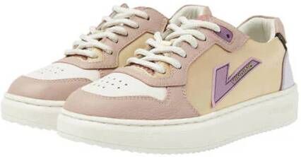 VINGINO Lilly Low leren sneakers beige lila Paars Meisjes Leer Meerkleurig 28