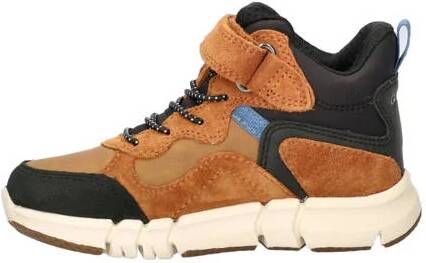 Geox J Flex sneakers cognac zwart Bruin Jongens Imitatieleer Meerkleurig 30