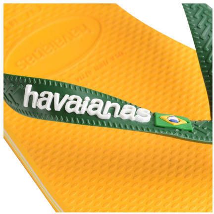 Havaianas Brasil Logo teenslippers geel groen Jongens Rubber 31 32