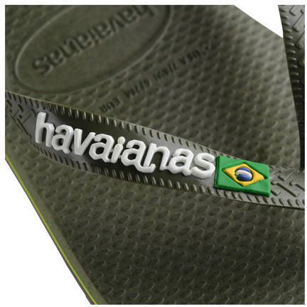 Havaianas Brasil Logo teenslippers groen Jongens Rubber 27 28