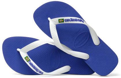 Havaianas Brasil Logo teenslippers marineblauw Jongens Rubber 25 26