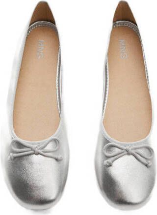 Mango Kids ballerina's zilver Meisjes Imitatieleer Effen 32