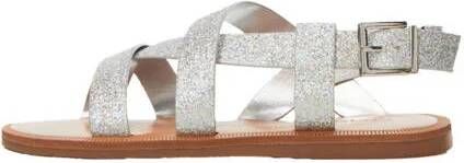 Mango Kids sandalen met glitters zilver Meisjes Imitatieleer Effen 29