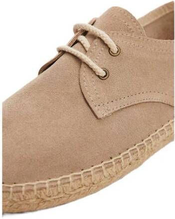 Mango Kids suède veterschoenen lichtbruin Jongens Suede Effen 30