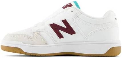 New Balance 480 V1 sneakers wit donkerrood aqua Jongens Meisjes Leer Effen 32