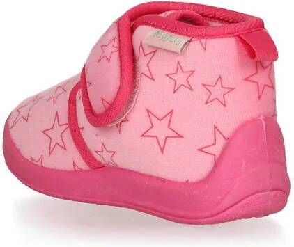 Playshoes pantoffels met sterrendessin Velcro roze donkerroze Jongens Polyester 28 29