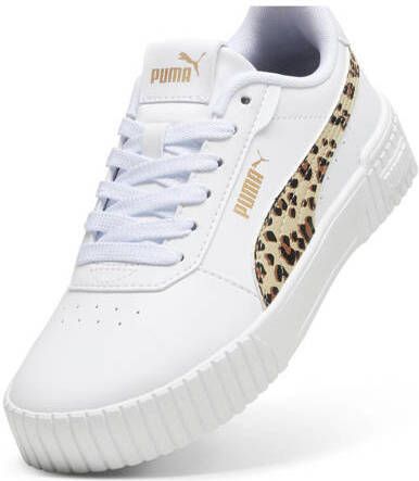 Puma Carina 2.0 Animal sneakers wit beige bruin Meisjes Imitatieleer Dierenprint 35.5