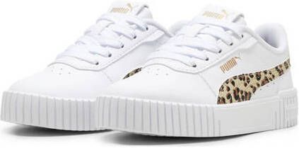 Puma Carina 2.0 Animal sneakers wit beige goud Meisjes Imitatieleer Dierenprint 34 - Foto 4