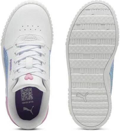 Puma Carina 2.0 Bouncy sky sneakers wit lila Jongens Meisjes Imitatieleer 32