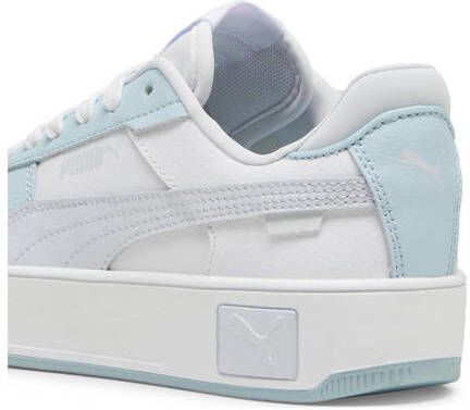 Puma Carina Street leren sneakers wit lichtblauw lichtgrijs Meisjes Leer 35.5