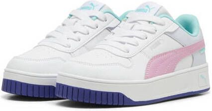 Puma Carina Street sneakers wit roze mintgroen Meisjes Leer Meerkleurig 33