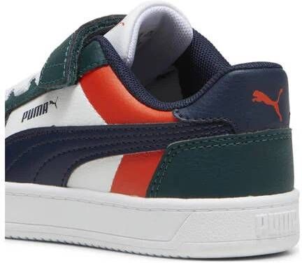 Puma Caven 2.0 Block sneakers wit donkergroen donkerblauw Jongens Meisjes Imitatieleer 35