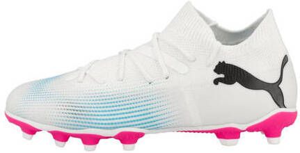 Puma Future 7 Match FG AG Junior voetbalschoenen wit zwart fuchsia Imitatieleer 28 - Foto 3