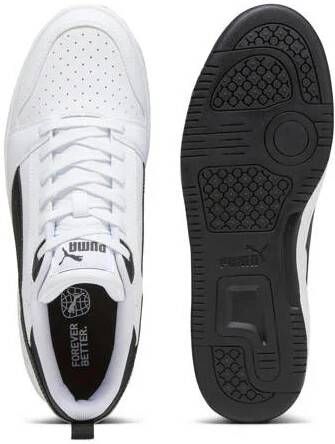 Puma Rebound v6 Low V6 Lo sneakers wit zwart Jongens Meisjes Imitatieleer 36